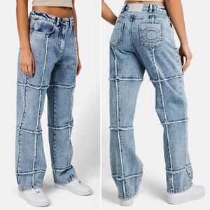 CERNUCCI  Relaxed Square Raw Edge Jeans In Ice Blue Straight Leg Rigid 6